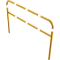 Protective bar made of steel tubing |  60 x 2.5 mm | with crossbar | total width: 2000 mm | total height: 1400 mm | hot-dip galvanized and yellow coatedwith black warning stripes